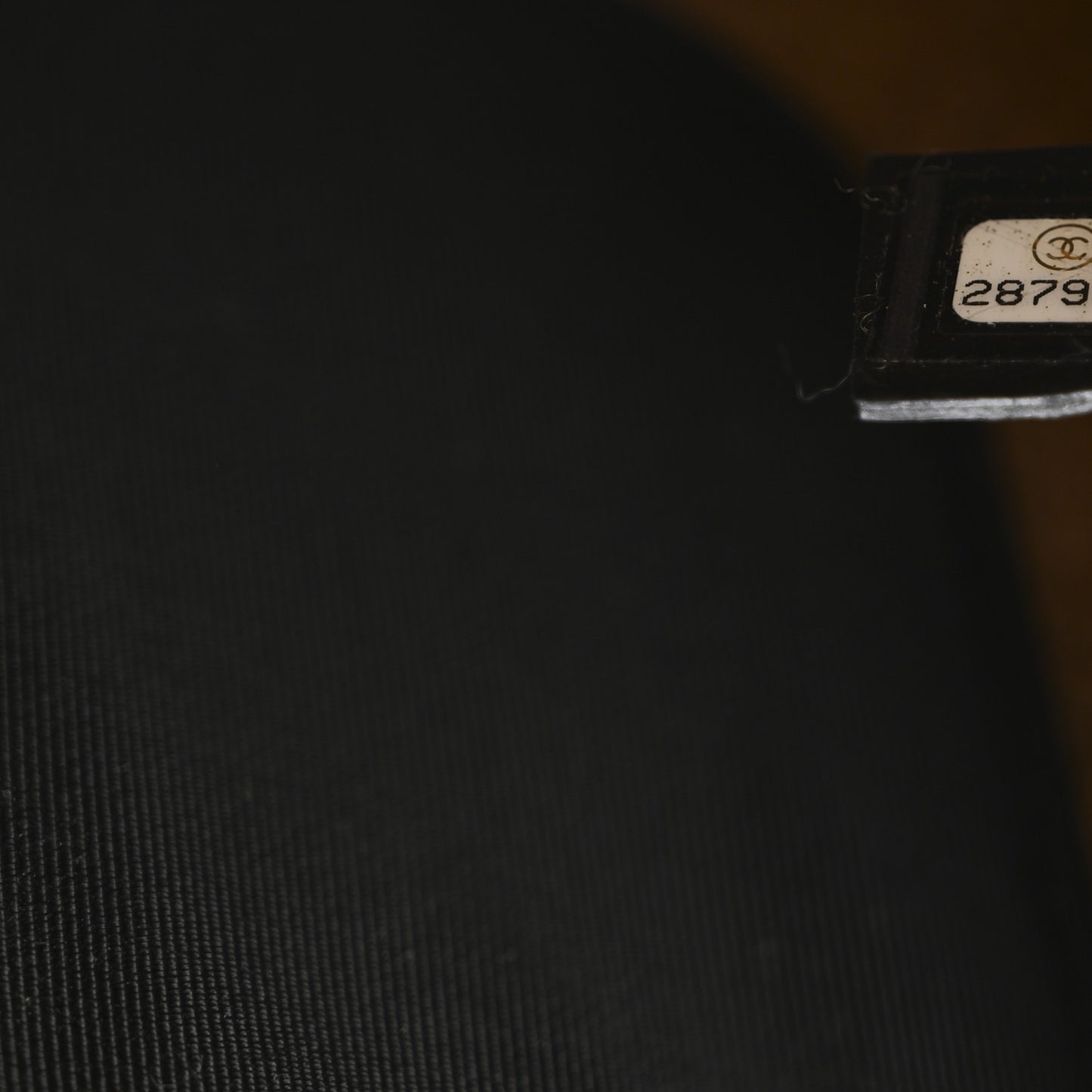 Shiny Crumpled Sheepskin Shearling CC Mania Zip Pouch Black Beige