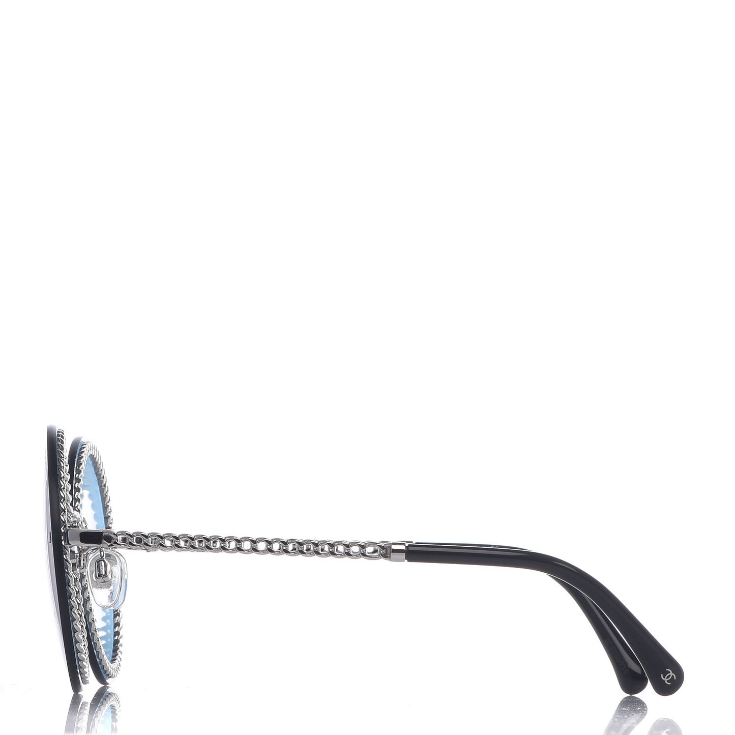 Chain Round Sunglasses 4245 Blue Silver
