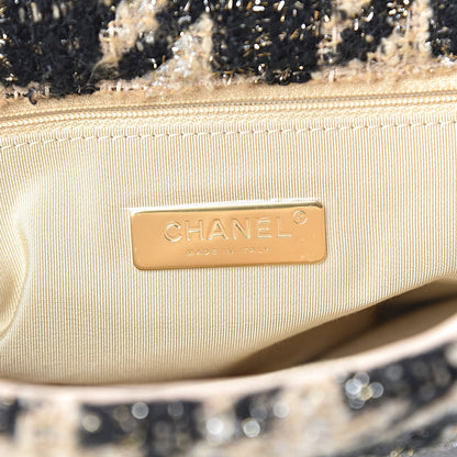 Chanel Tweed Maxi 19 Flap Beige Black 6 of 11