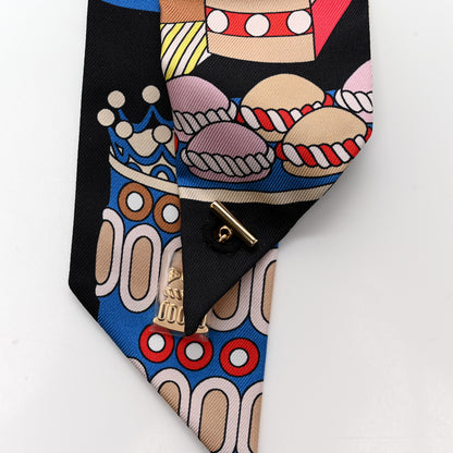 Hermes Silk La Patisserie Francaise Charms Twilly Charms Black White Bleu 6 of 6