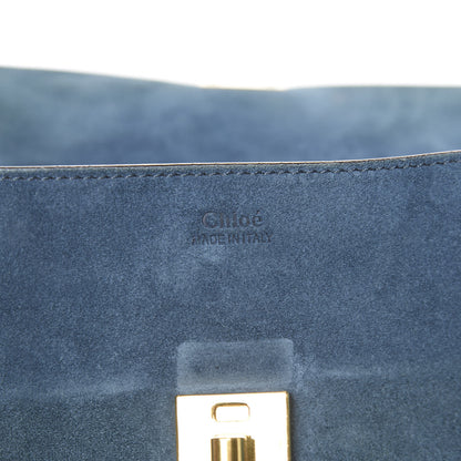 Chloe Suede Smooth Calfskin Mini Drew Shoulder Bag Majolica Blue 6 of 12