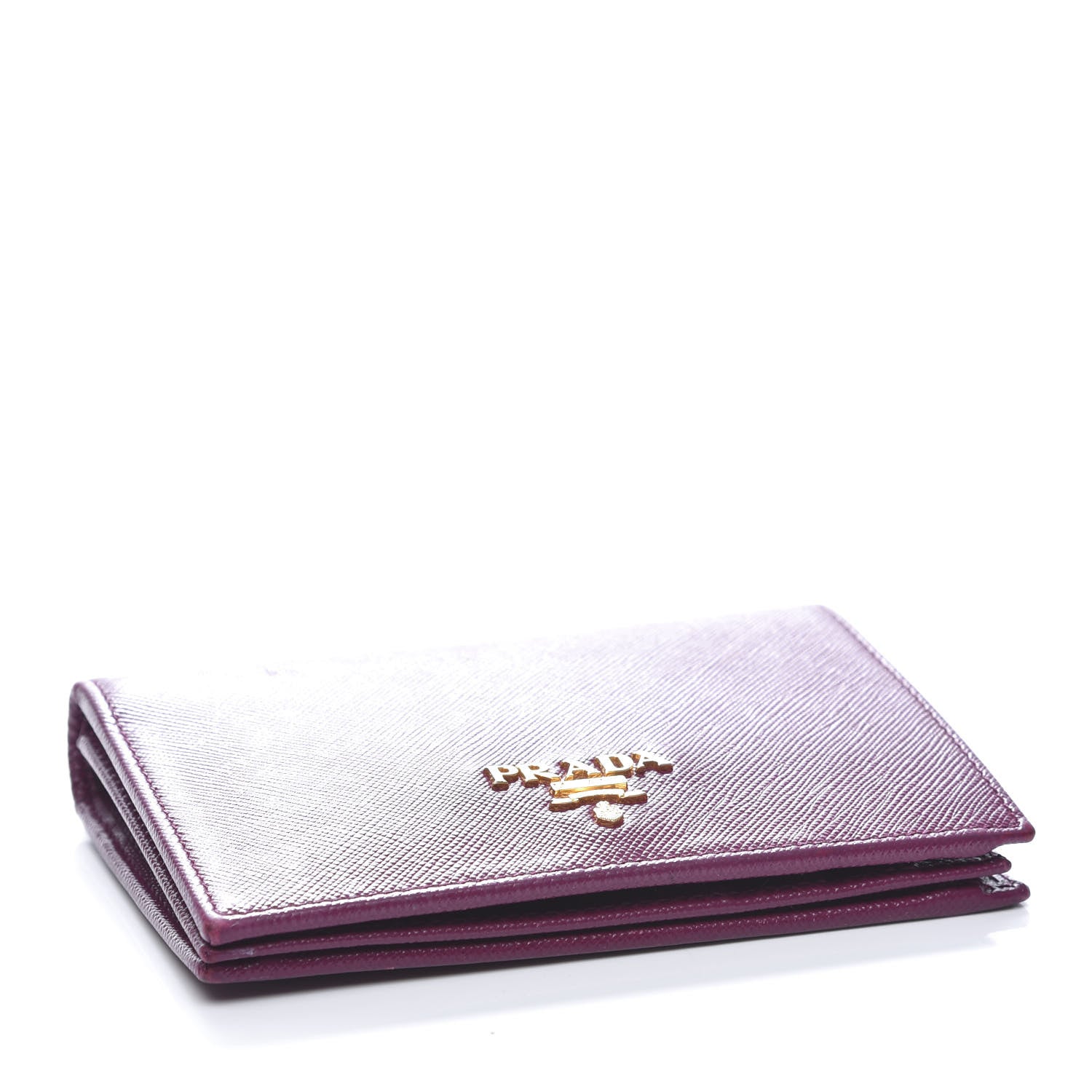 Prada Saffiano Metal Bi-Fold Wallet Purple 4 of 9