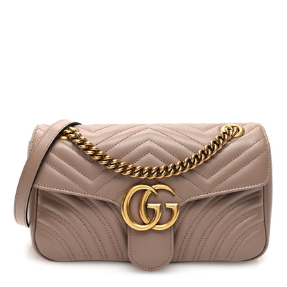 Gucci Calfskin Matelasse Small GG Marmont Shoulder Bag Porcelain Rose 1 of 10