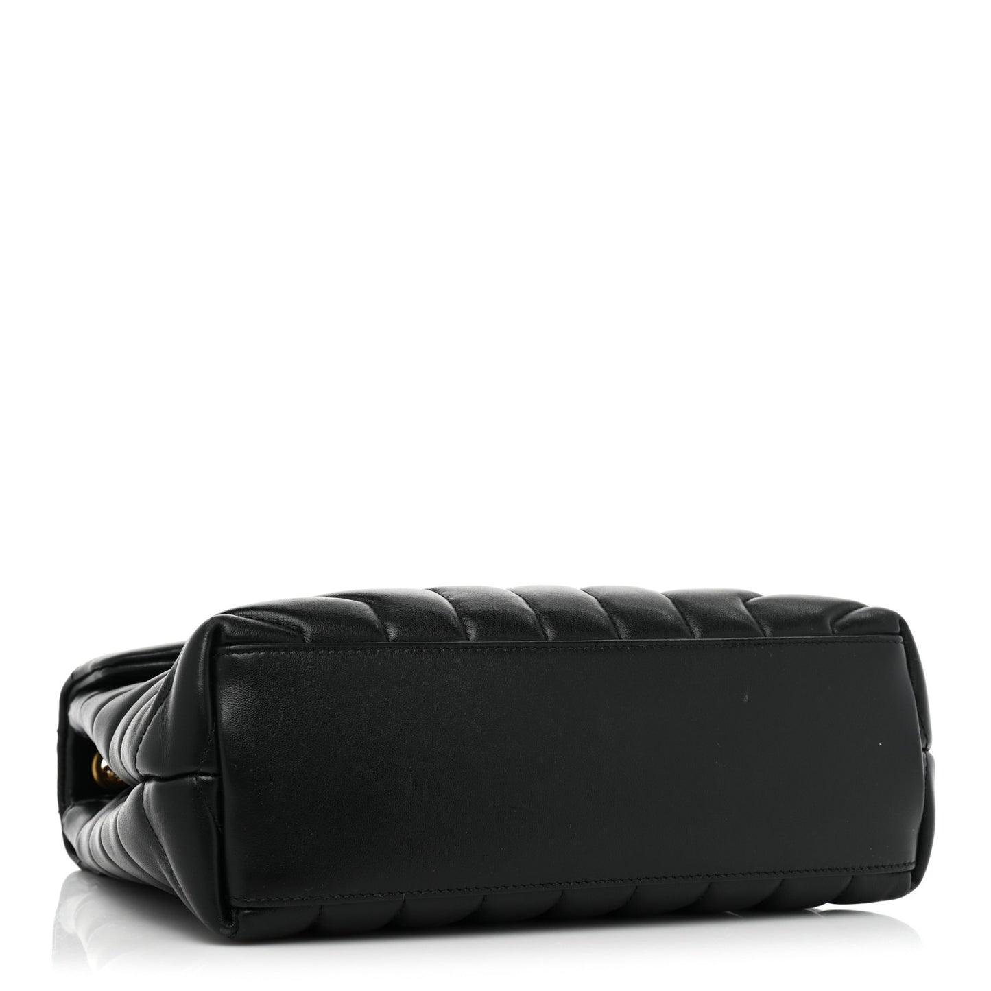 Calfskin Y Quilted Monogram Small Loulou Chain Satchel Black