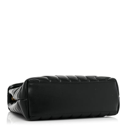 Saint Laurent Calfskin Y Quilted Monogram Small Loulou Chain Satchel Black 4 of 15