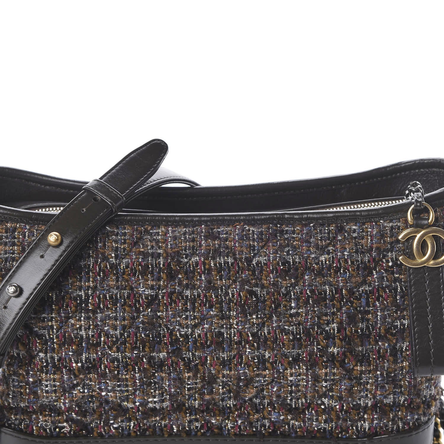 Chanel Tweed Calfskin Medium Gabrielle Hobo Brown 11 of 11