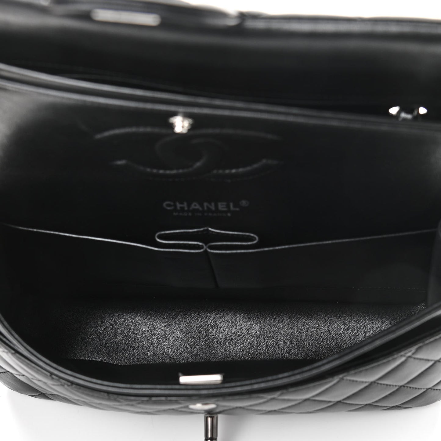 Lambskin Quilted Medium Double Flap So Black