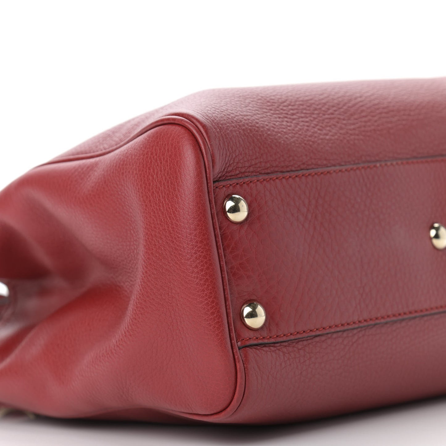 Calfskin Small Bamboo Shopper Tote Red