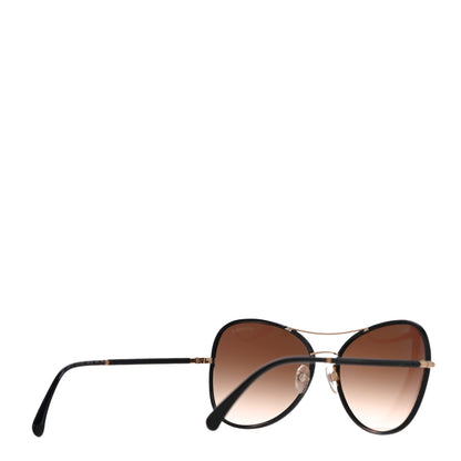 Chanel Metal Lambskin Pilot Fall Sunglasses 4227-Q Black 4 of 7