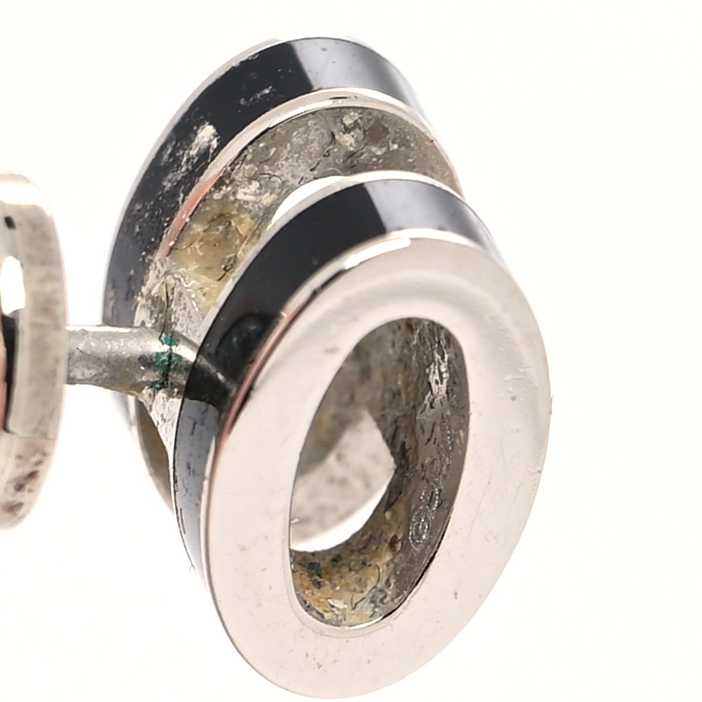 Palladium Lacquered Mini Pop H Earrings Black