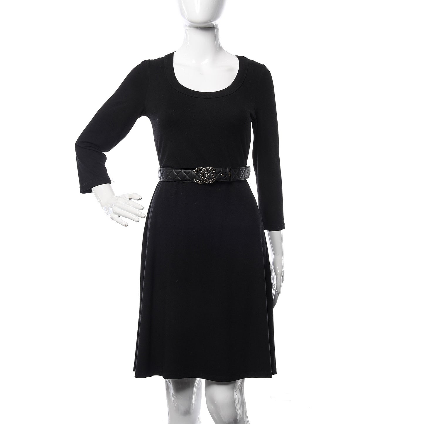 Lambskin Quilted CC Chain Belt 85 34 Black