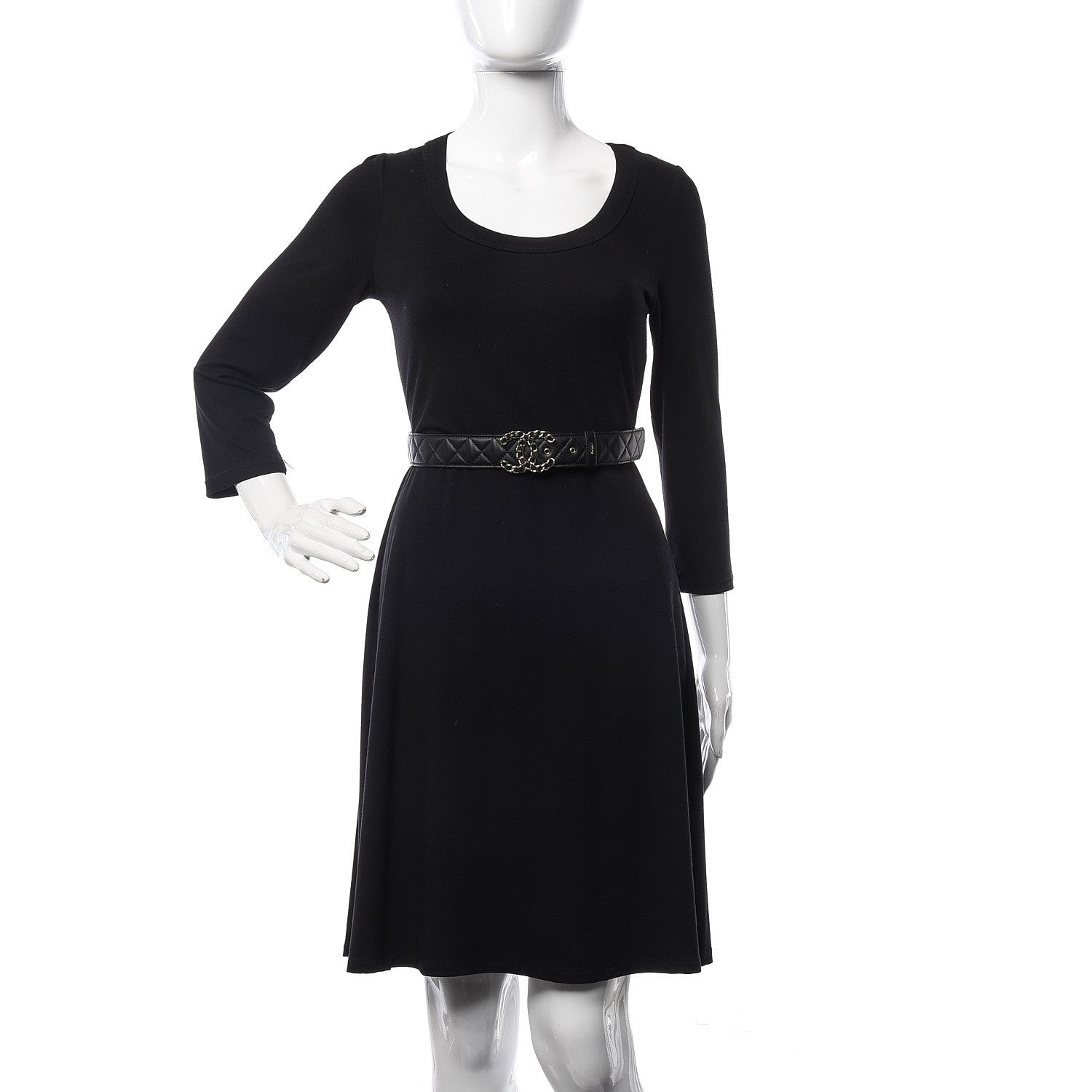 Chanel Lambskin Quilted CC Chain Belt 85 34 Black 2 of 7
