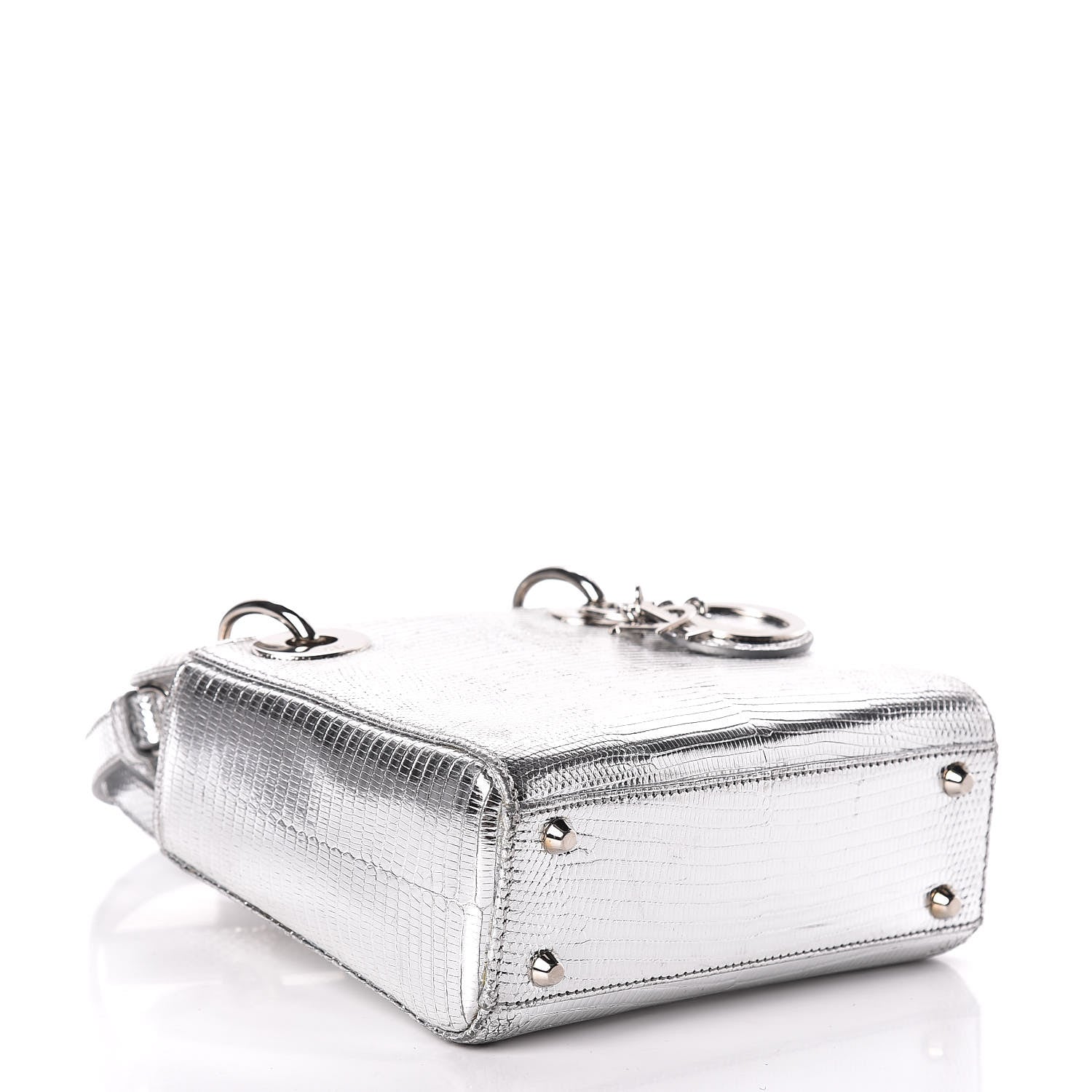Christian Dior Metallic Lizard Mini Lady Dior Silver 4 of 13
