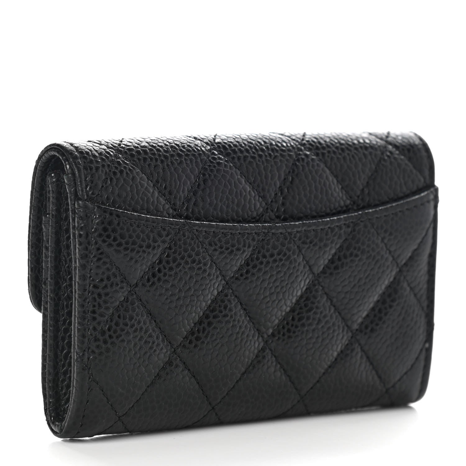 Chanel Caviar Quilted Flap Card Holder Wallet Black 3 of 8