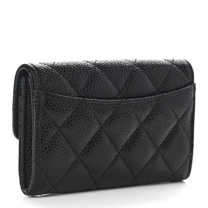 Chanel Caviar Quilted Flap Card Holder Wallet Black 3 of 8