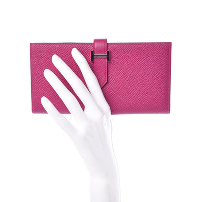 Hermes Epsom Bearn Gusset Wallet Rose Pourpre 2 of 7