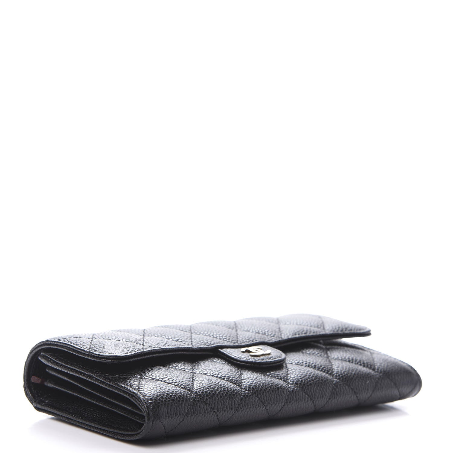 Chanel Caviar Quilted Large Gusset Flap Wallet Black 4 of 9