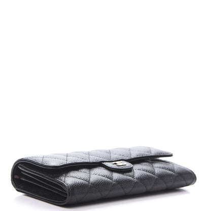 Chanel Caviar Quilted Large Gusset Flap Wallet Black 4 of 9