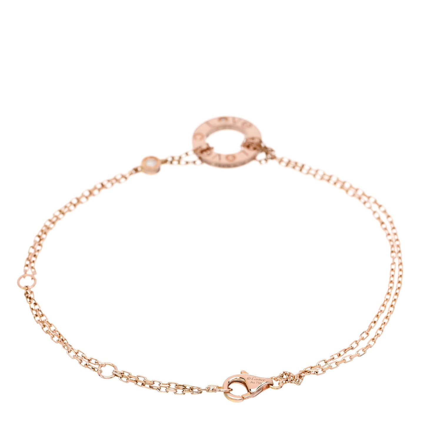 18K Pink Gold Diamond LOVE Bracelet