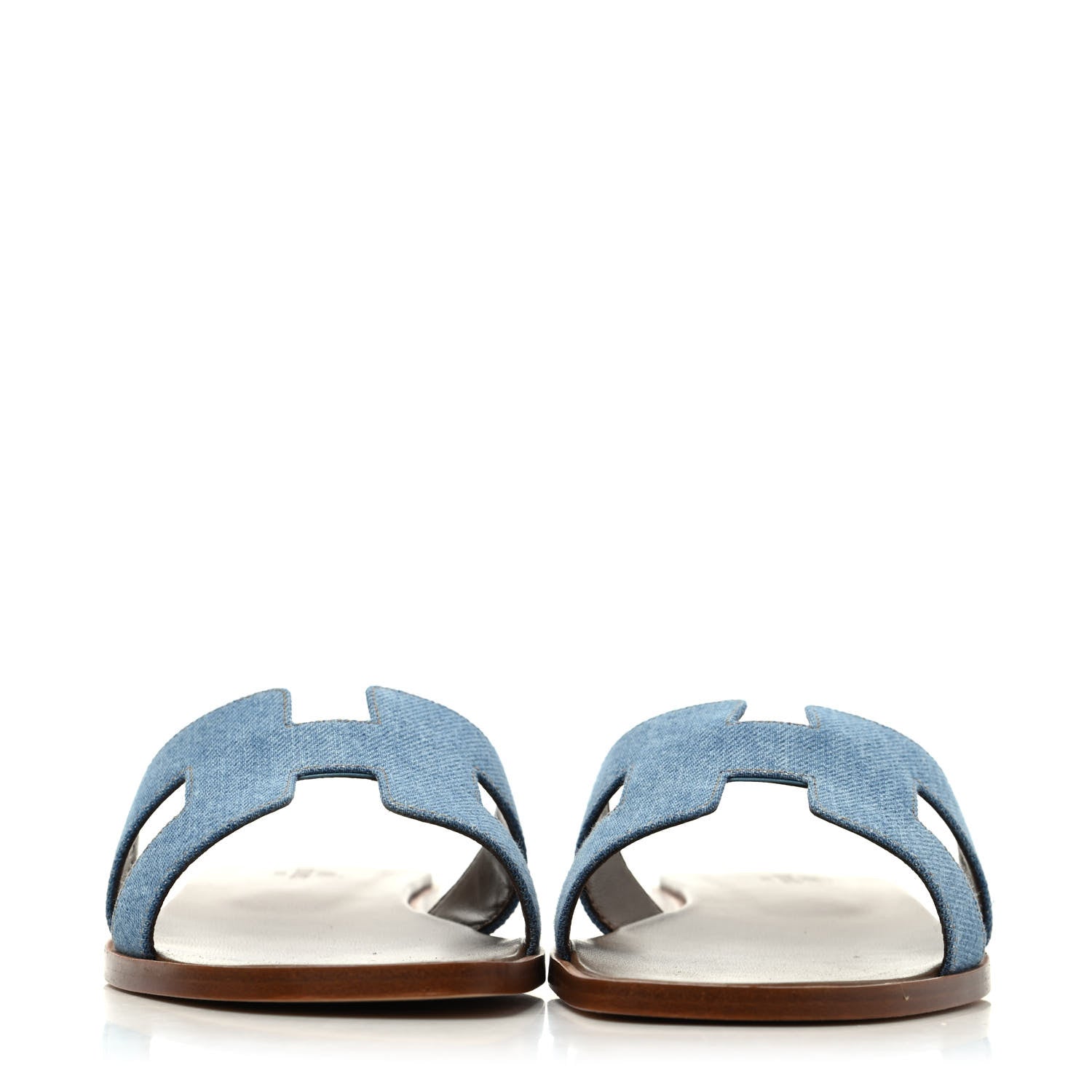 Hermes Denim Canvas Oran Sandals 39 Bleu Clair 2 of 4
