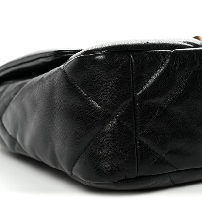 Chanel Shiny Goatskin Quilted Medium Chanel 19 Flap Black 9 of 11