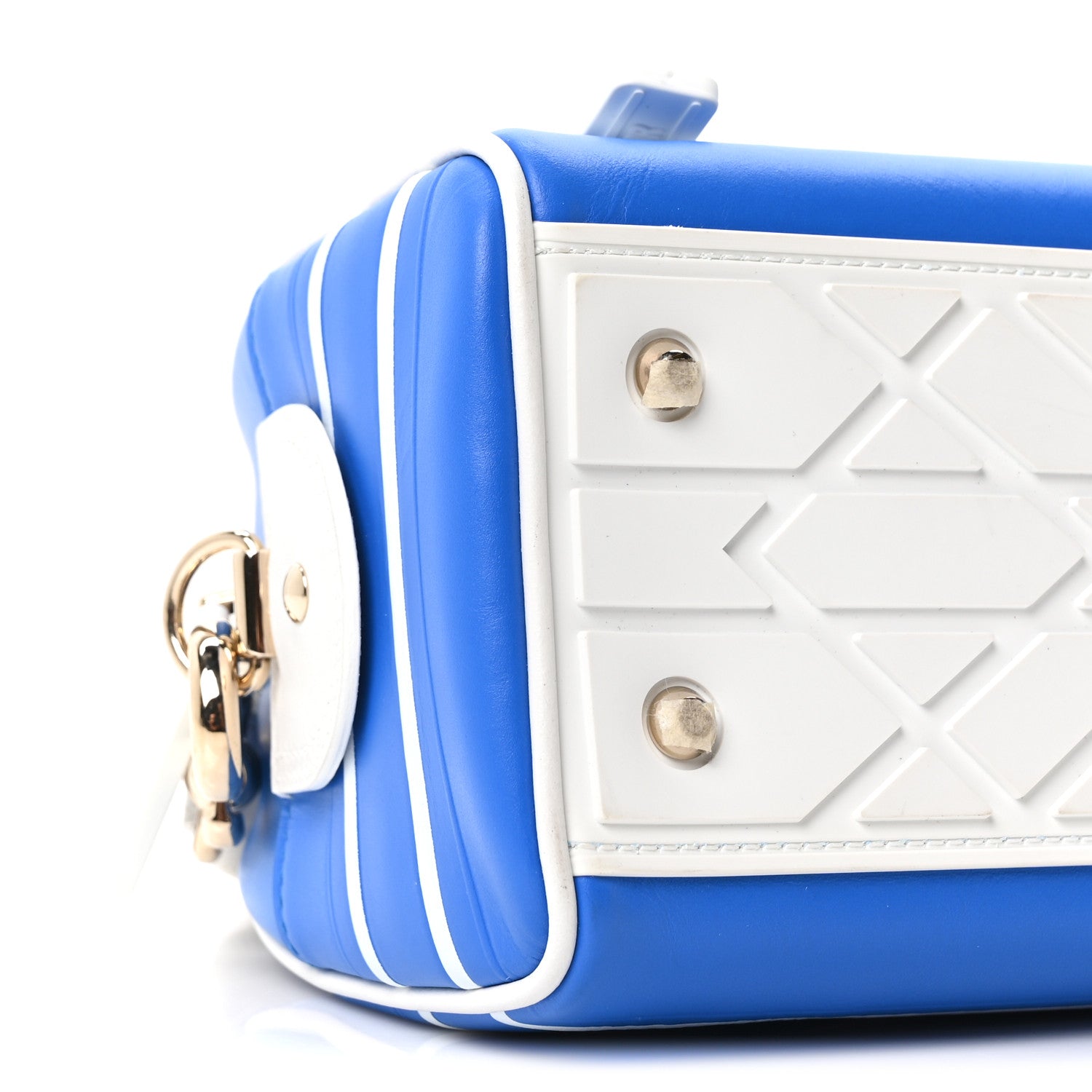Christian Dior Calfskin Small Dior Vibe Zip Bowling Bag Blue 8 of 9