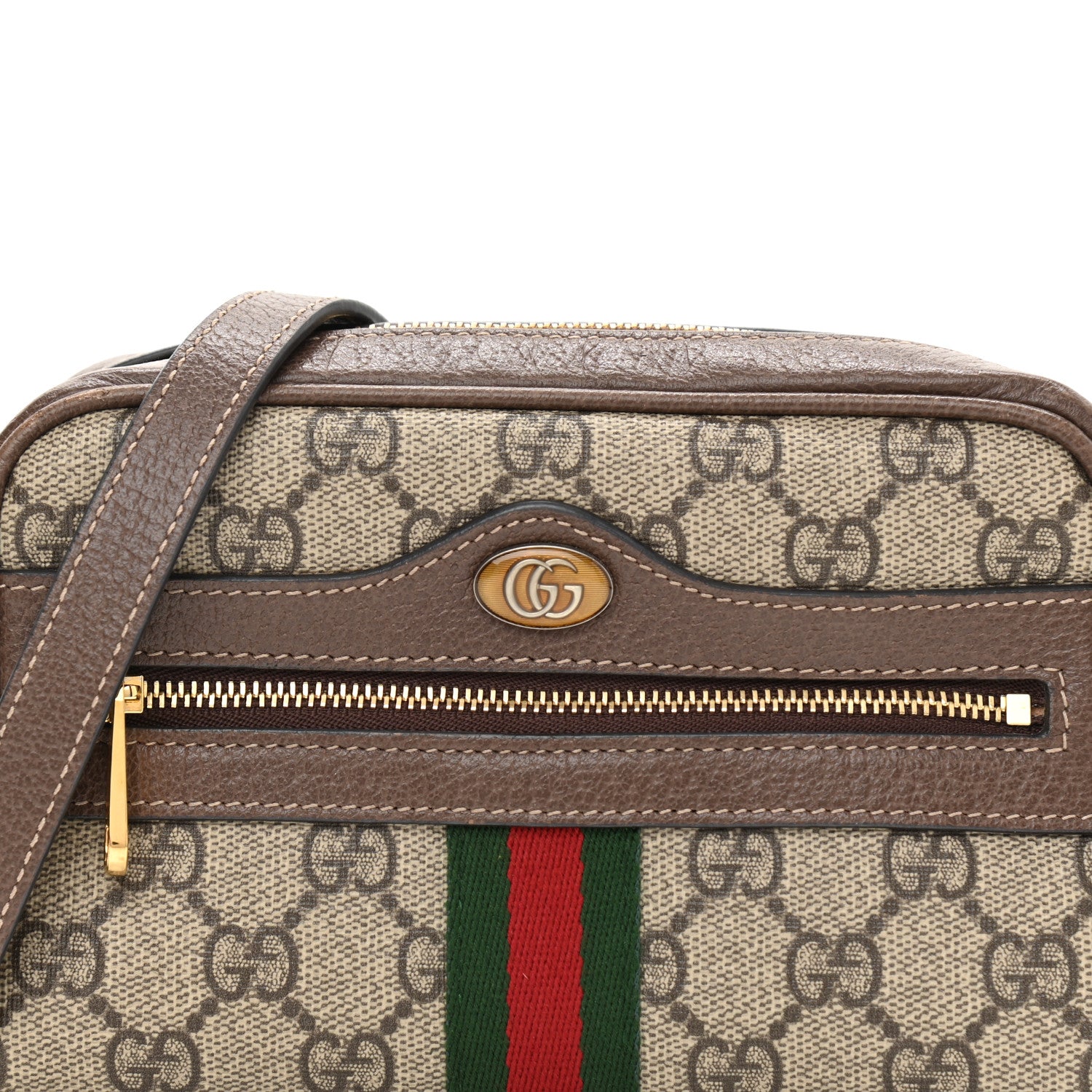 Gucci GG Supreme Monogram Web Mini Ophidia Shoulder Bag Brown 8 of 12