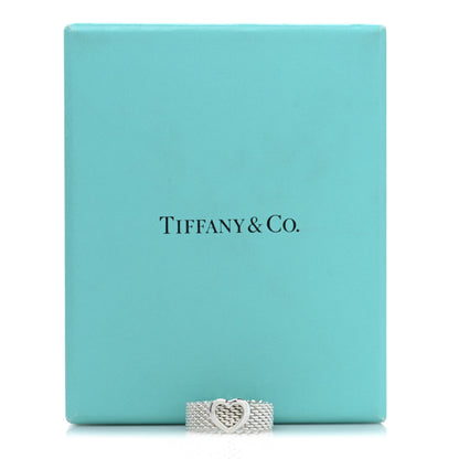 Tiffany Sterling Silver Somerset Mesh Heart Ring 52 6 5 of 5