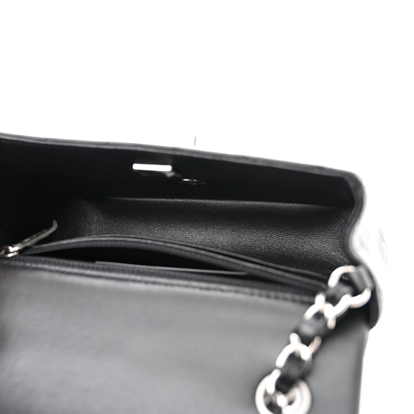 Lambskin Quilted Mini Rectangular Flap Black