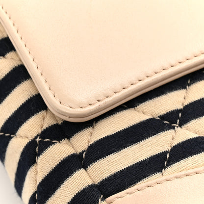 Chanel Jersey Quilted Small Coco Sailor Flap Beige Navy 15 of 17