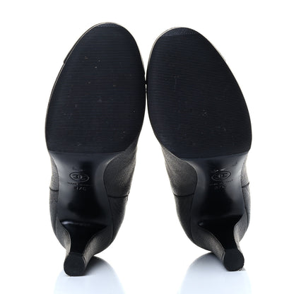 Chanel CC Cap Toe Ankle Boots 37 Black 4 of 8