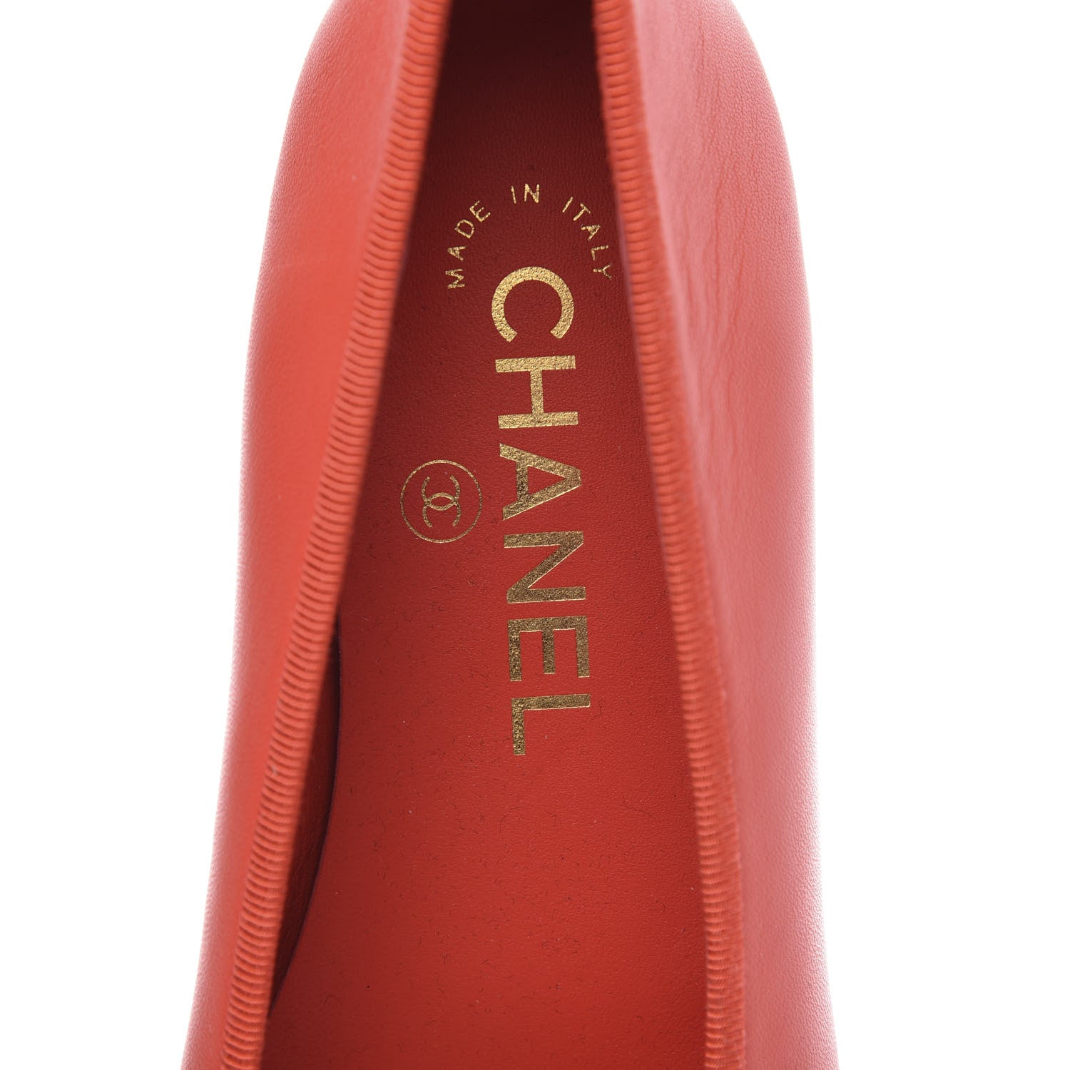 Chanel Lambskin Cap Toe Ballerina Flats 36.5 Coral 6 of 9