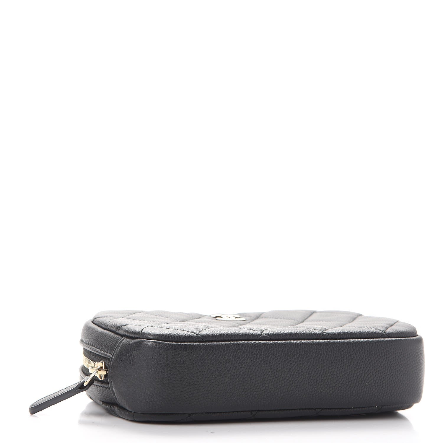 Chanel Caviar Quilted Small Curvy Pouch Cosmetic Case Black 4 of 8