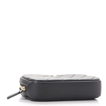 Chanel Caviar Quilted Small Curvy Pouch Cosmetic Case Black 4 of 8