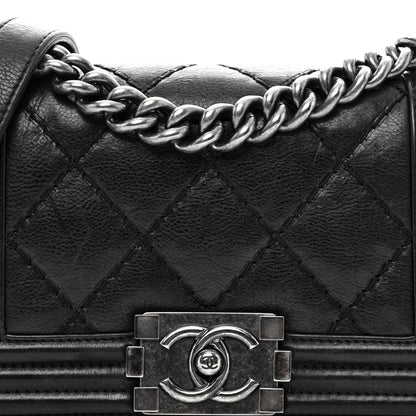 Chanel Calfskin Double Stitch Small Boy Flap Black 5 of 13