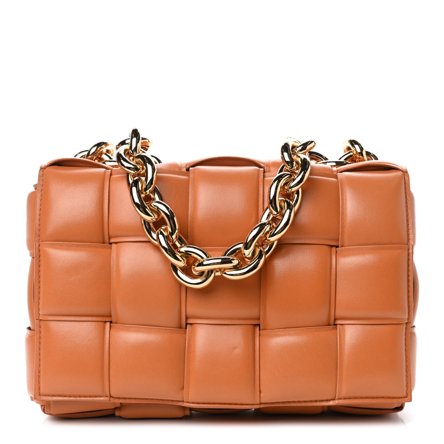 Bottega Veneta Lambskin Maxi Intreccio Padded Chain Cassette Crossbody Bag Clay 1 of 4