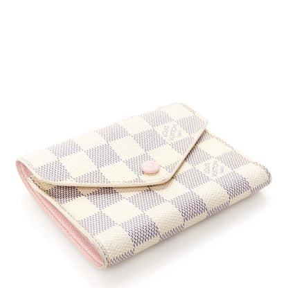 Louis Vuitton Damier Azur Victorine Wallet Rose Ballerine 4 of 10