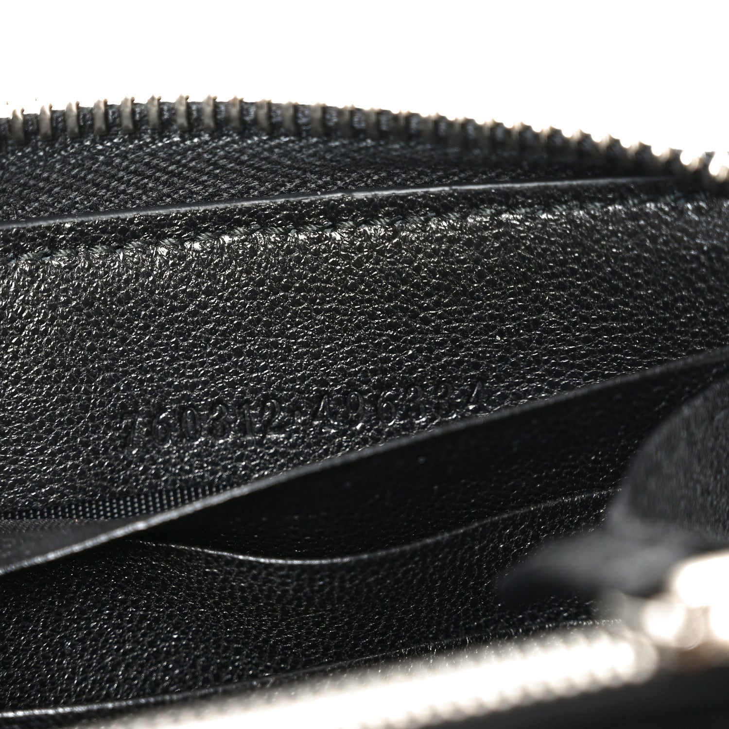 Gucci Sakai Be Green Calfskin Diagonal Stitched Blondie Zip Around Wallet Black 7 of 7