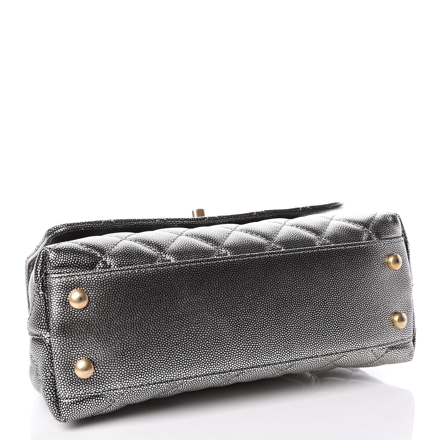 Chanel Metallic Caviar Quilted Mini Coco Handle Flap Silver 4 of 10