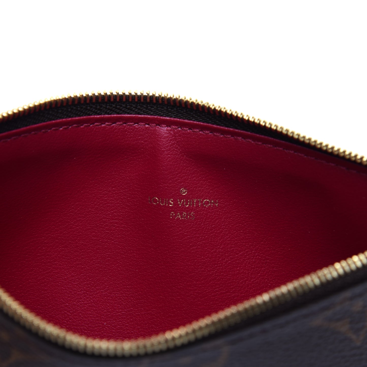 Monogram Felicie Chain Wallet Zippered Insert Fuchsia