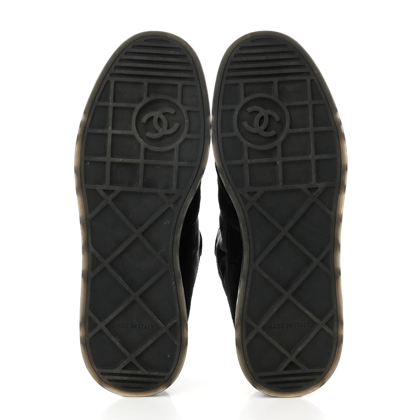 Suede Calfskin Quilted Sneakers 37 Black