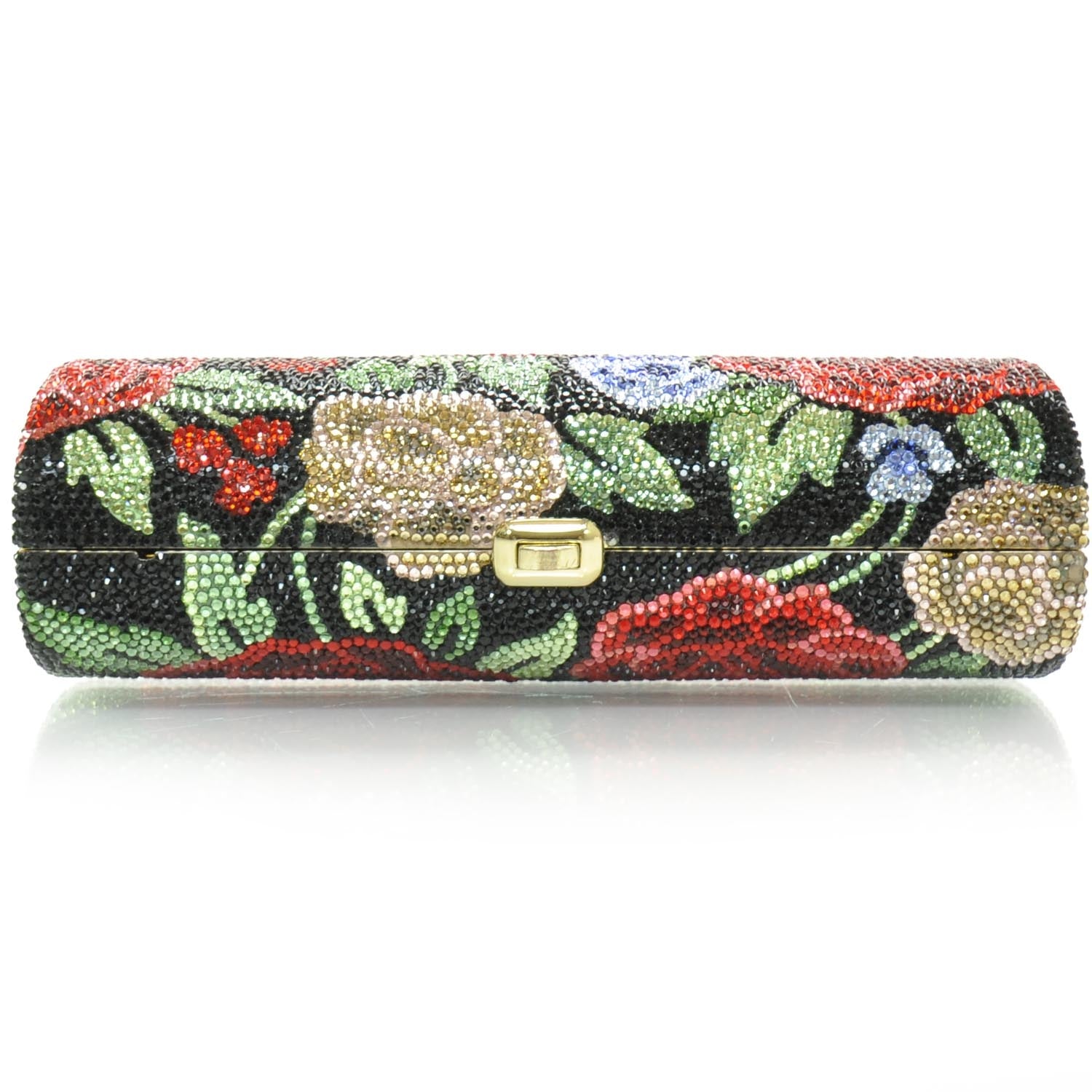 Judith Leiber Swarovski Crystal Floral Minaudiere Evening Bag 4 of 7