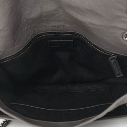 Saint Laurent Crinkled Calfskin Matelasse Monogram Large Niki Chain Satchel Fog 5 of 14