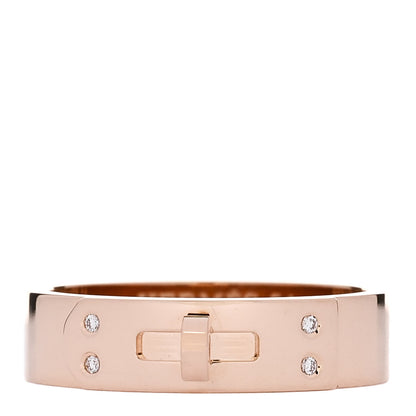 Hermes 18K Rose Gold Diamond PM Kelly Ring 54 7 1 of 5