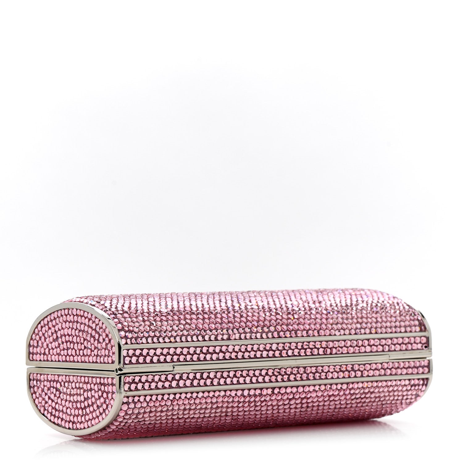 Judith Leiber Swarovski Crystal Minaudiere Clutch Pink 4 of 12