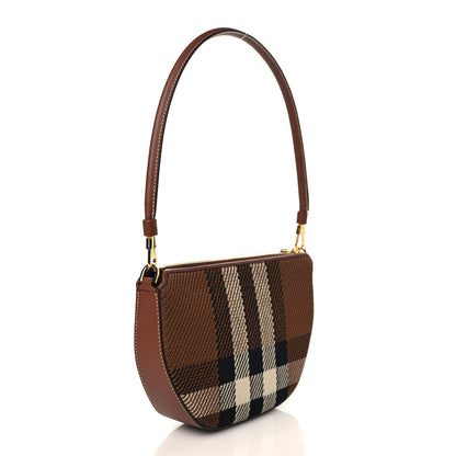 Burberry Canvas Calfskin Check Knitted Small Olympia Birch Brown 3 of 8