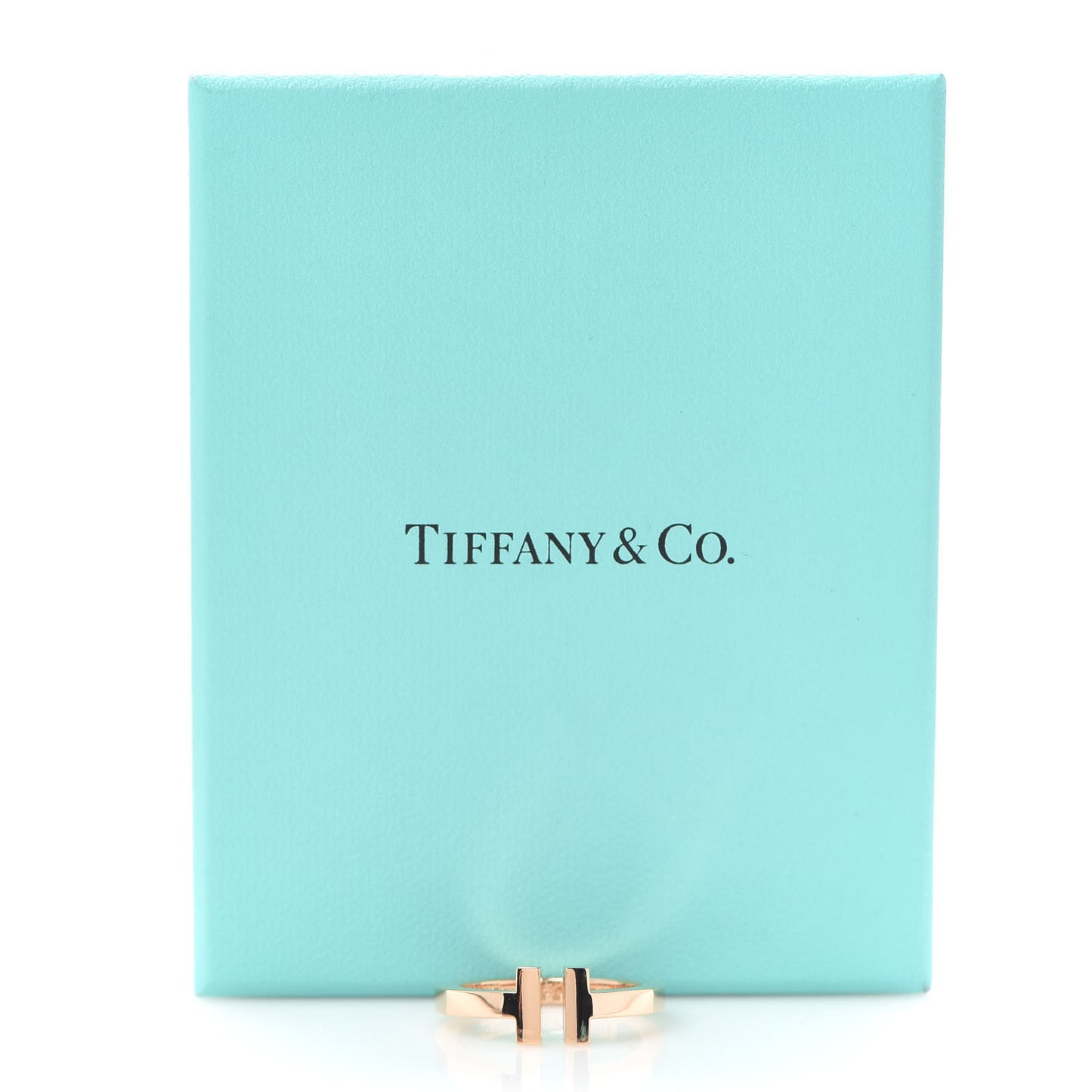 18K Rose Gold T Square Ring 58 8.25