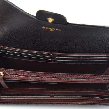 Chanel Caviar Quilted Large Gusset Flap Wallet Black 5 of 9