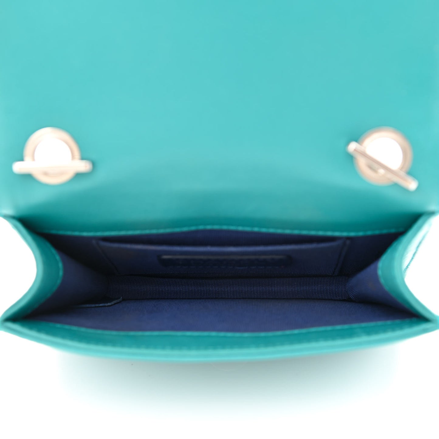 Plexiglass Patent Mini Boy Brick Flap Turquoise Navy
