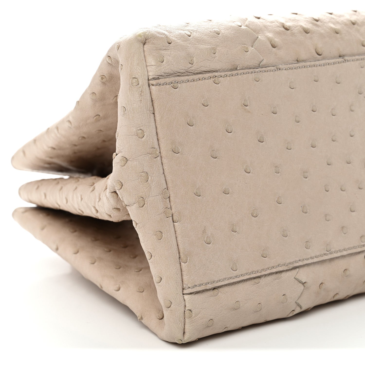 Bottega Veneta Ostrich Small Roma Tote Limestone 9 of 11